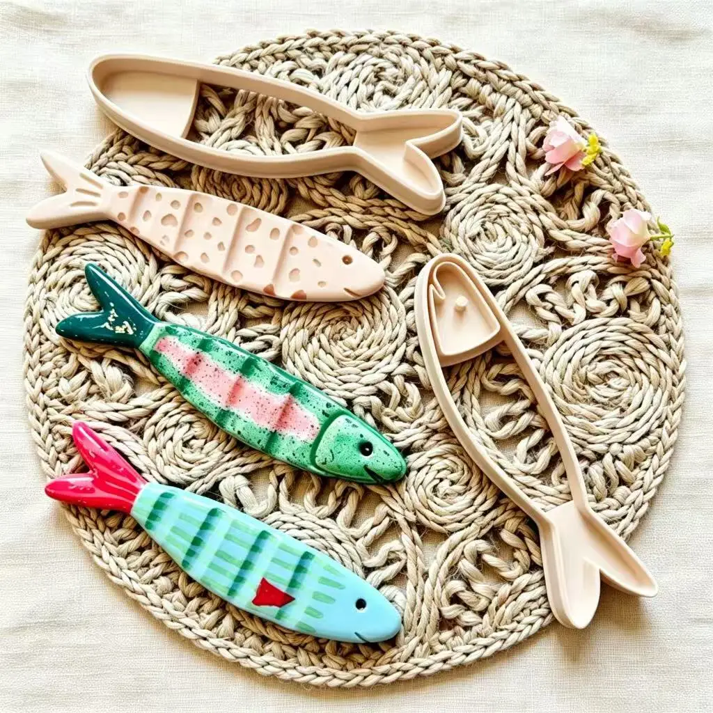 1PC Creative Fish Series Earrings Polymer Clay Cutter Cute Cartoon Pottery Mold DIY Jewelry Pendant Shape Pressed Clay Tools