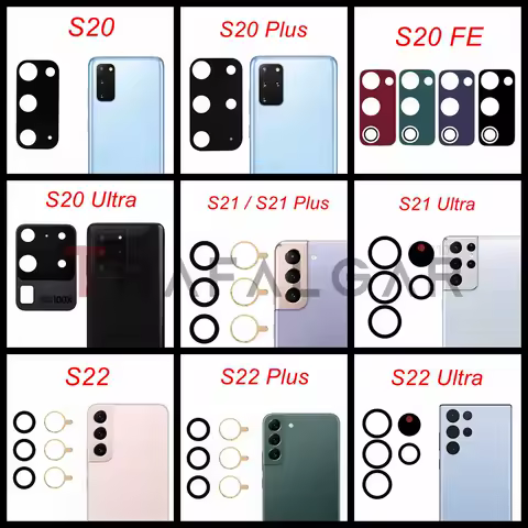 Rear Back Camera Glass Lens For SAMSUNG GALAXY S20 S21 S22 Plus Ultra FE 5G Camera Glass Cover Replacement Parts+Adhesive Tape