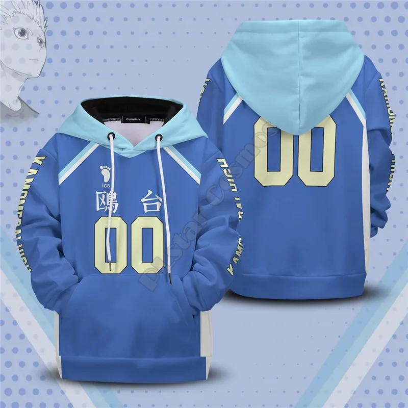 

Anime Haikyuu Hoodies Personalized Kamomedai Libero Kids Pullover Cosplay Costume Boy For Girl Funny 3D Printed Sweatshirts