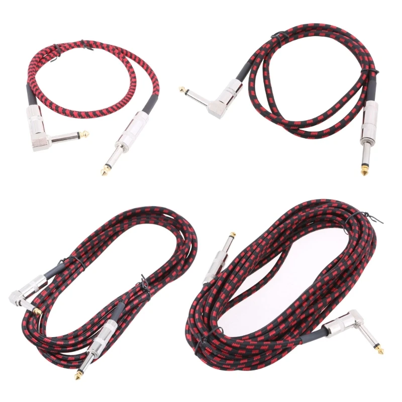 Guitar Instrument Cable Noiseless Gold Plated 6.5mm Guitar Cable Guitar Keyboard Cord 1/4