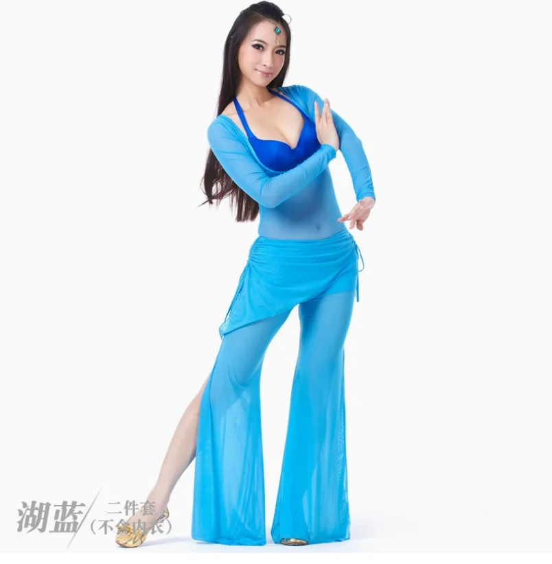 1pcs/lot woman transparent belly dance tops gauze sexy belly dance top solid indian dancing bodysuit free size