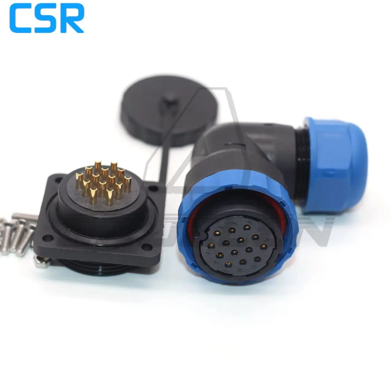 SD28 Waterproof Connector 2 3 4 5 6 7 9 10 12 14 16 19 22 24 26 Pin IP68  Female Plug Male Socket Square Panel Mounting IP68