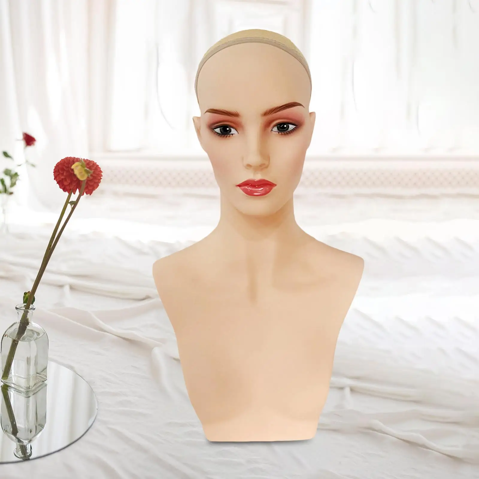 Female Mannequin Head with Shoulder Professional Wig Showing Stand Wig Head for