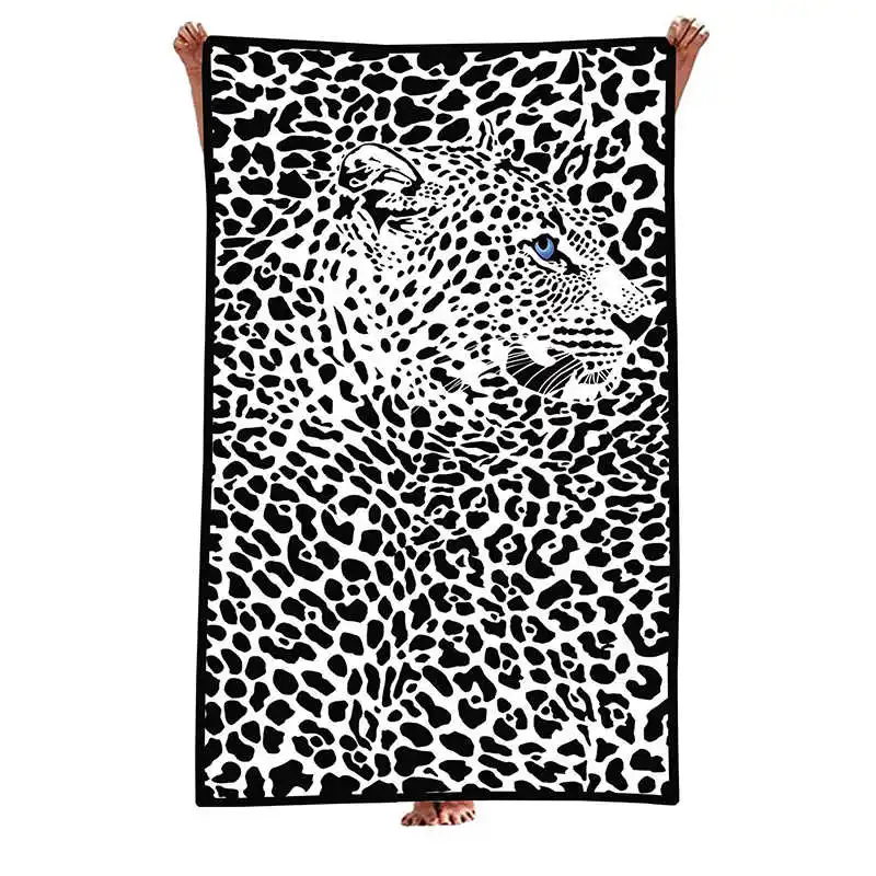 

Leopard Beach Towel Microfiber Beach Towels For Adults Oversized 100x180 70x150 cm Quick Dry Super Absorbent Sport Gym Washcloth
