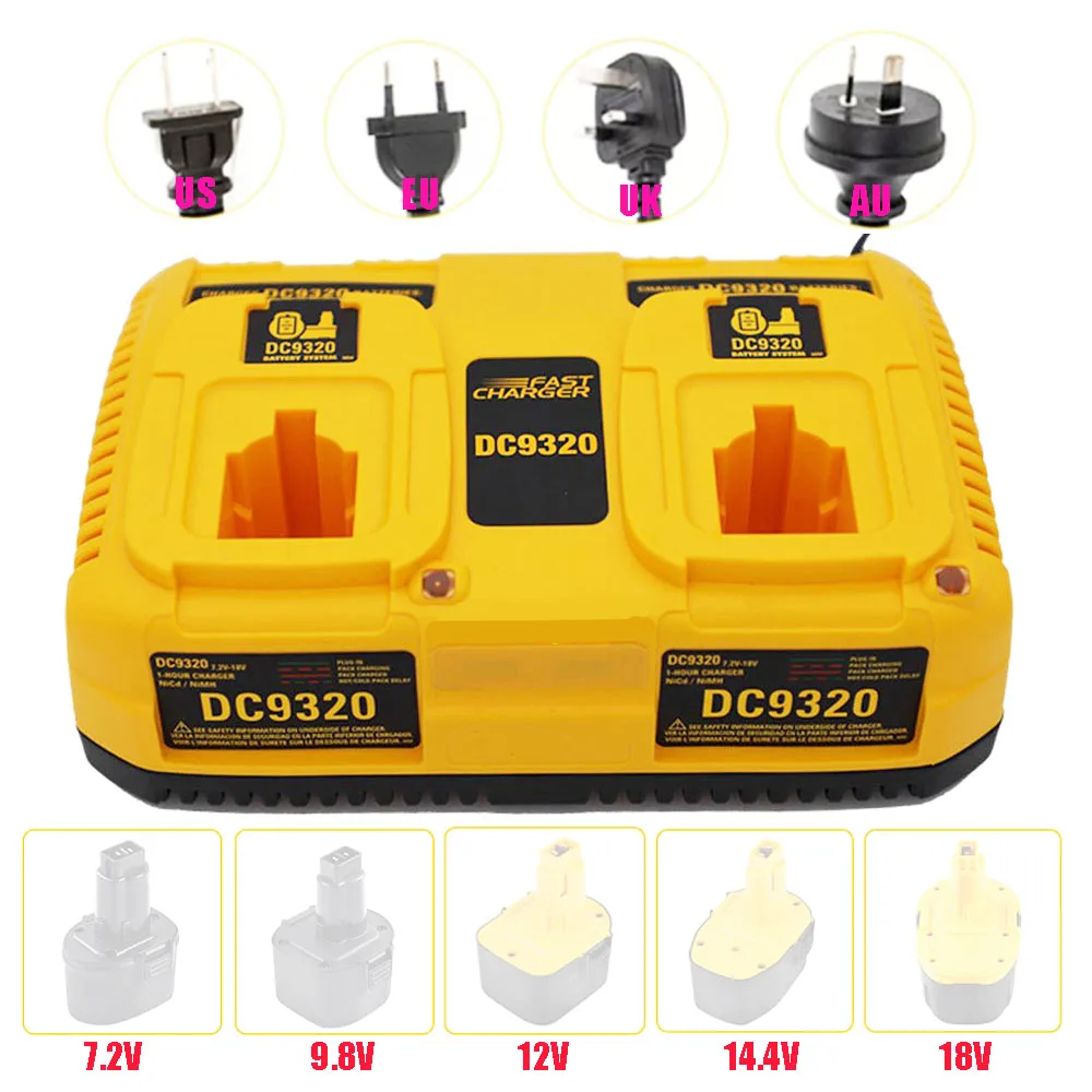 

DC9320 Ni-cd Ni-hm Battery Charger For Dewalt 7.2V 9.6V 12V 14.4V 18V Series DC9096 Electric Drill Screwdriver DE9310 DC9310