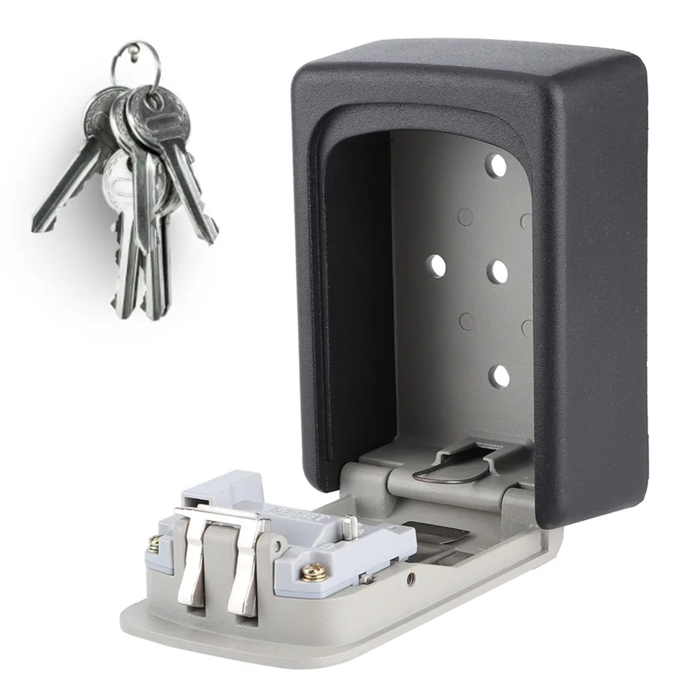 High Security Aluminum Alloy Key Lock Box Secure 4 Digit Password Key Safe Box Durable Sturdy Password Lock Box Home Use