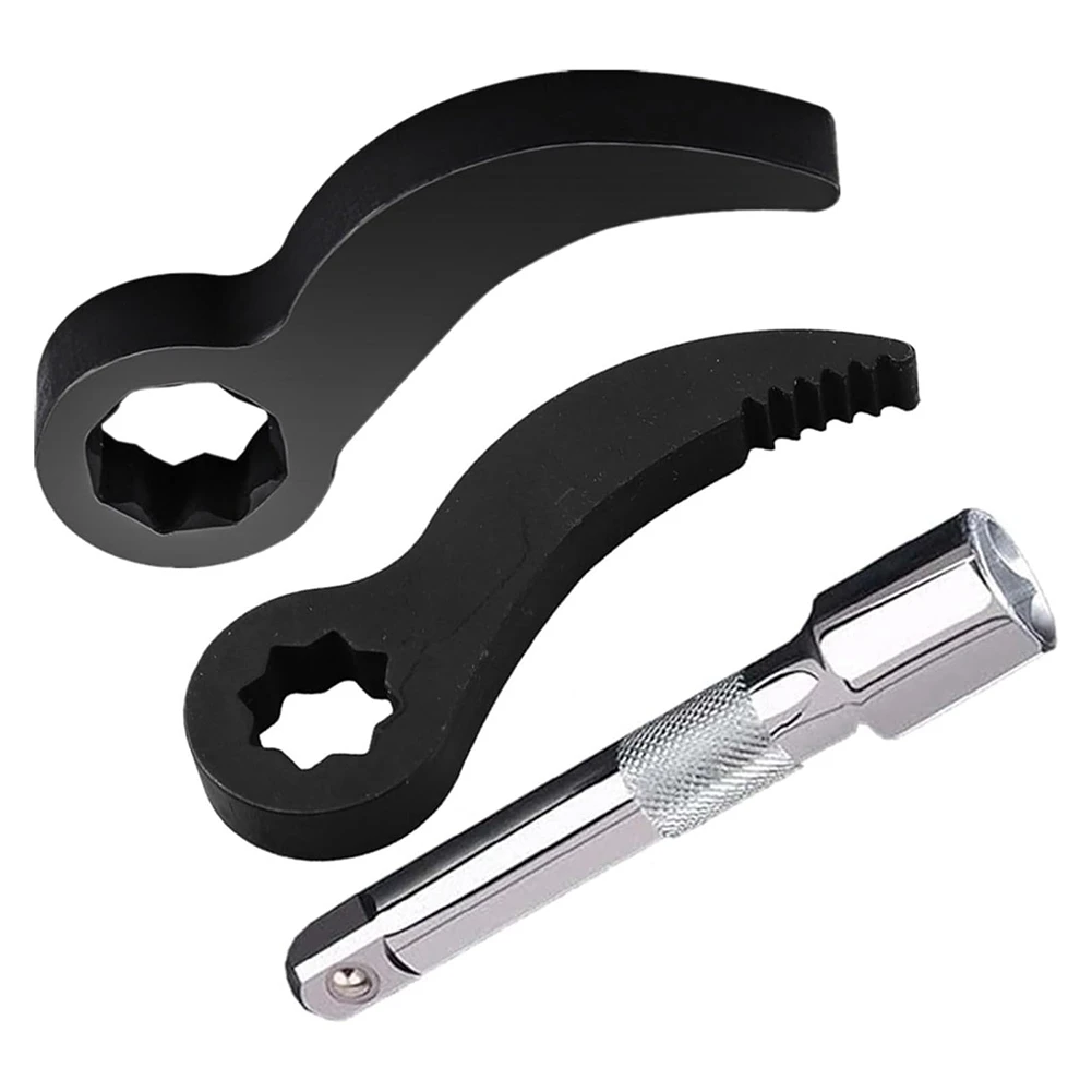 3Pcs Pry Bar Wrench Adaptor-Head,1/2in 3/8in Drive Adjustable Angle-Head Pry Bar,Crowbar Adapter-Head with Extension Bar