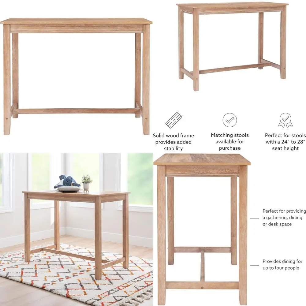 

Высокий барный стол из состаренного коричневого дерева, 36 дюймов в высоту