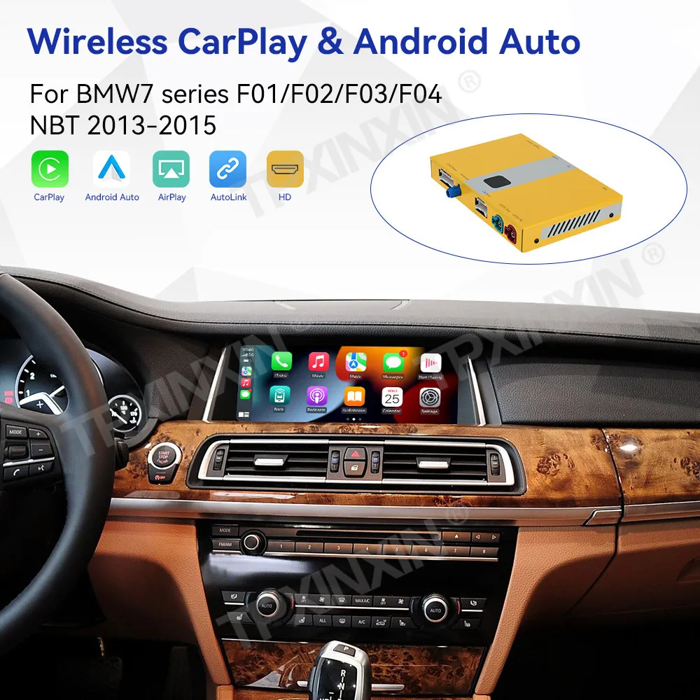 Wireless CarPlay Android Auto Decoder For BMW 1 2 3 5 7 Series 2012~2018 Supported HDMI Mirror Link Camera Voice Control USB BT
