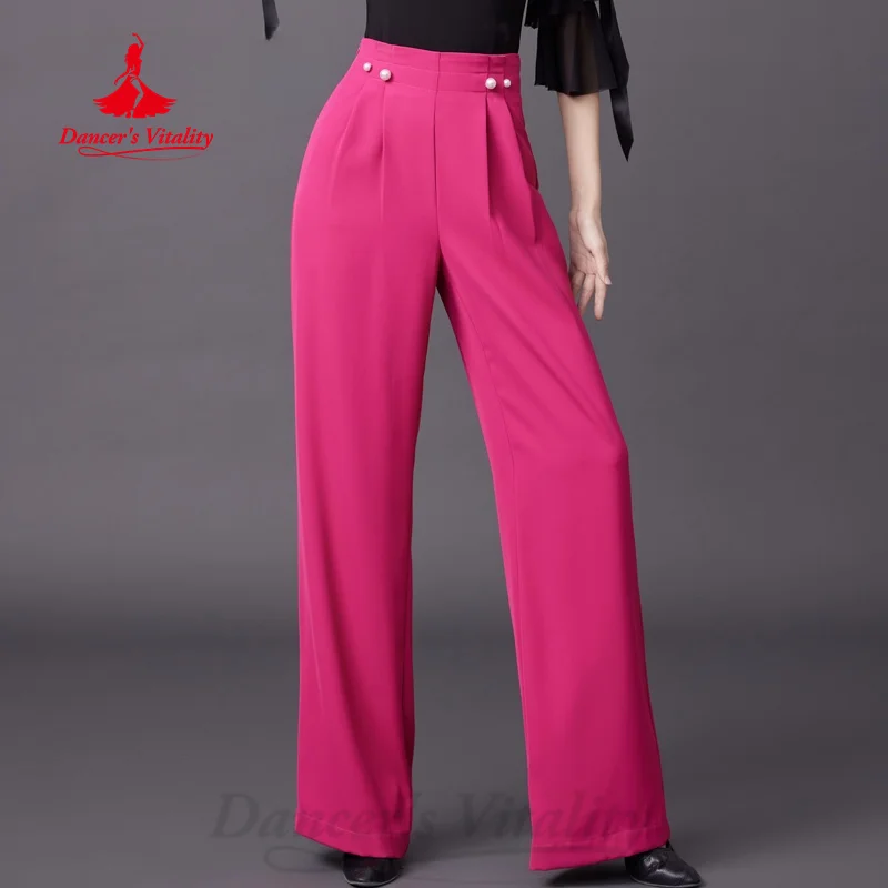 

Modern Latin Dance Pants Women's Customization High Waisted Slimming Straight Leg Pants Tango Chacha Samba Practice Clothing