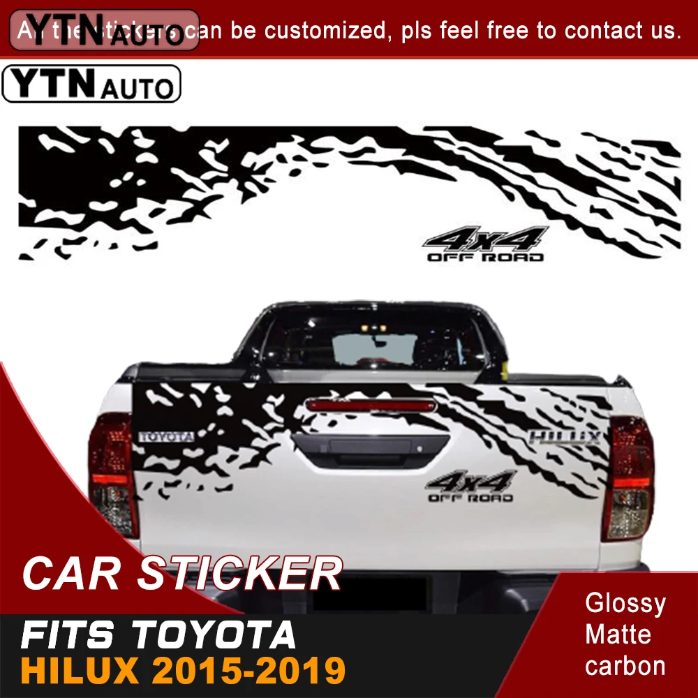 car decals 1 Piece back door ink dirty marks graphic Vinyl car stickers fit for TOYOTA HILUX revo D-max 2015 2016 2017 2018 2019