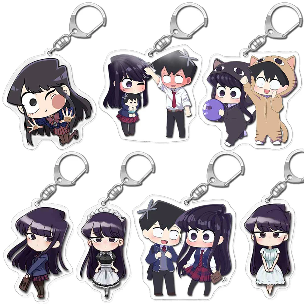 Kawaii Manga Anime Komi Cant Communicate Shoko Komi Acrylic Keychain Q Version Komi Shoko Tadano Hitohit Figure Pendant Ornament