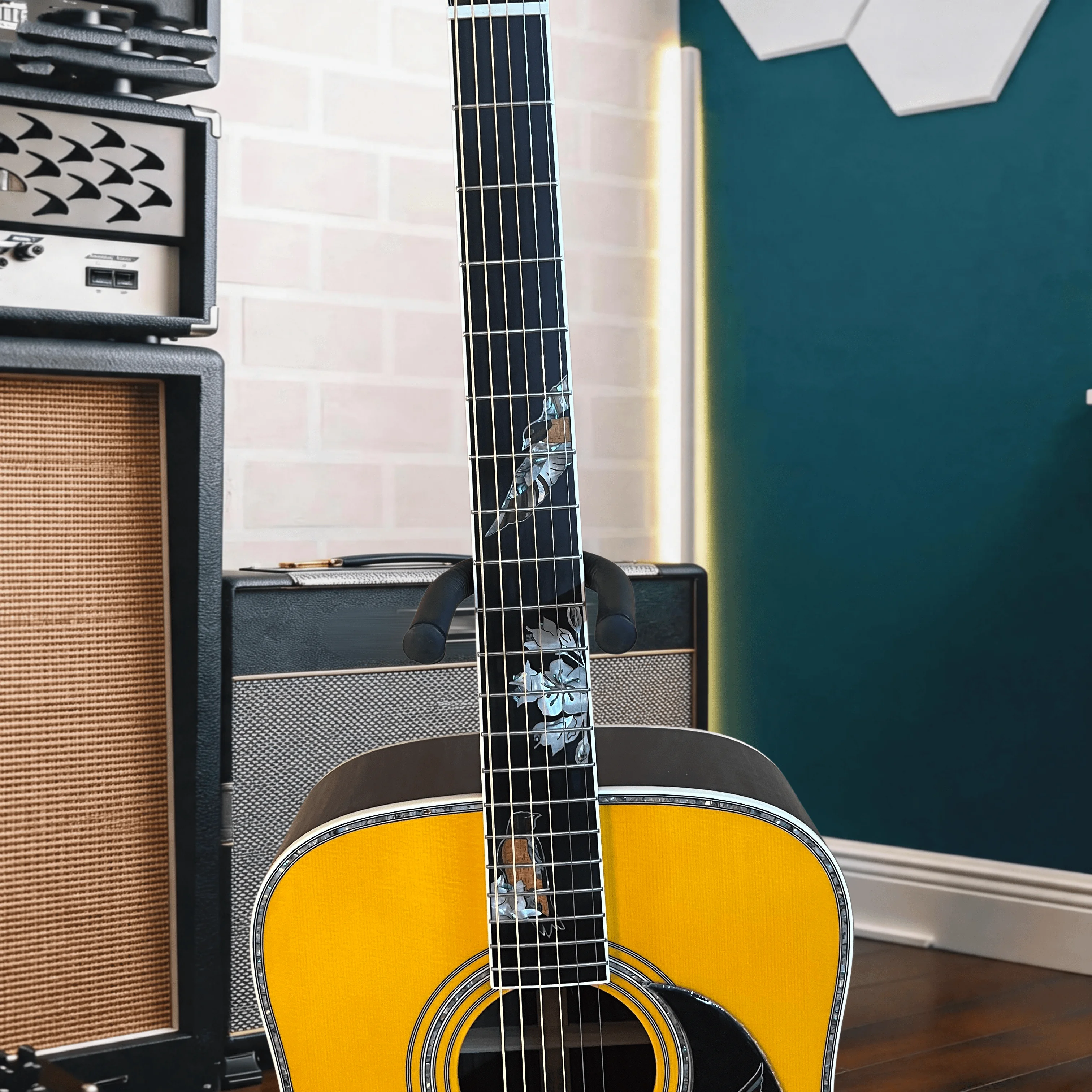 D41 Emperor Bird Inlay Ebony Top 6 Strings Acoustic Guitar Rosewood Back Sides Ebony Bridge 41 Inch Beginner Gift Free Shipping