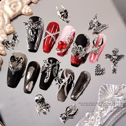 20PCS Gothic Punk Style Alloy 3D Nail Art Charms Accessories Parts Angle Skeleton Cross Design For Halloween Nails Decoration CY