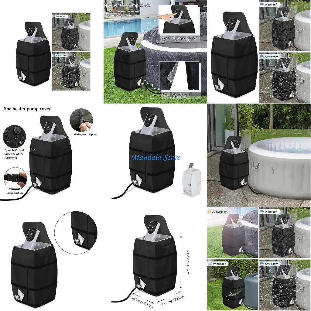 U2JC غطاء مضخة قابلة للنفخ غطاء مضخة حرارية دائم لسخان الماء الساخن وحوض الاستحمام العزل الأمثل مع إغلاق السوستة #1