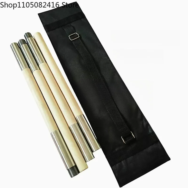Portable 4 Section Detachable Bo Staff White Waxwood Shaolin Martial Arts Stick