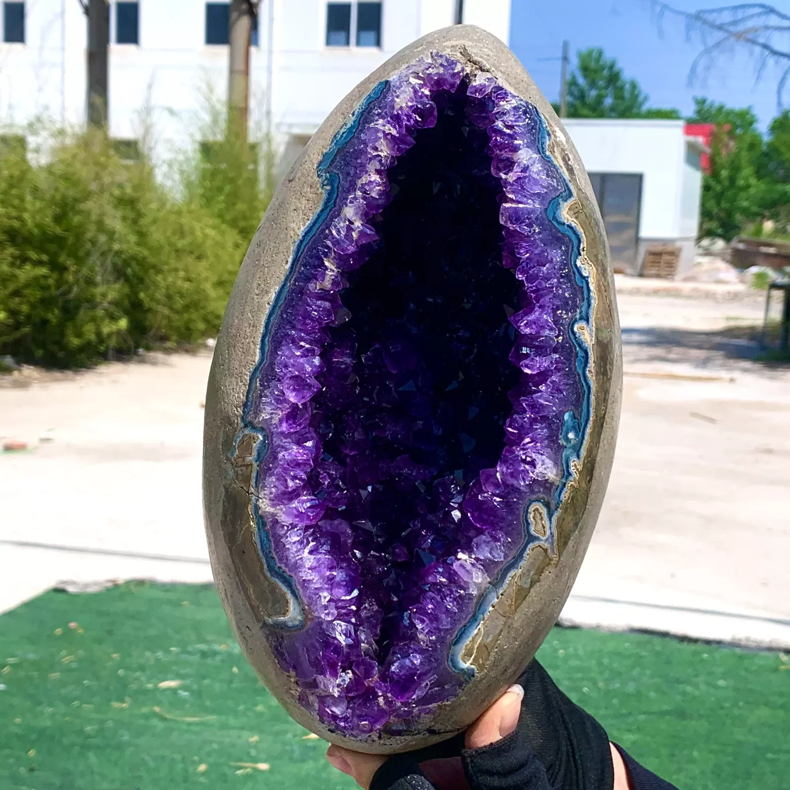 

Natural Amethyst geode quartz cluster crystal specimen Healing