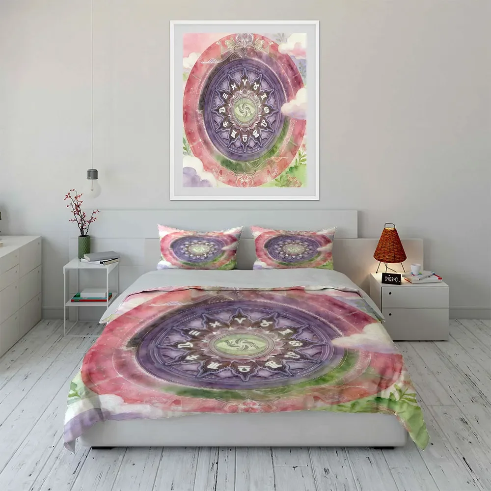 Zodiac-Themed Art Decor Set Soft Comfortable Duvet Cover Bedding Set Included 1*Duvet Cover & 2*Pillowcases, gift