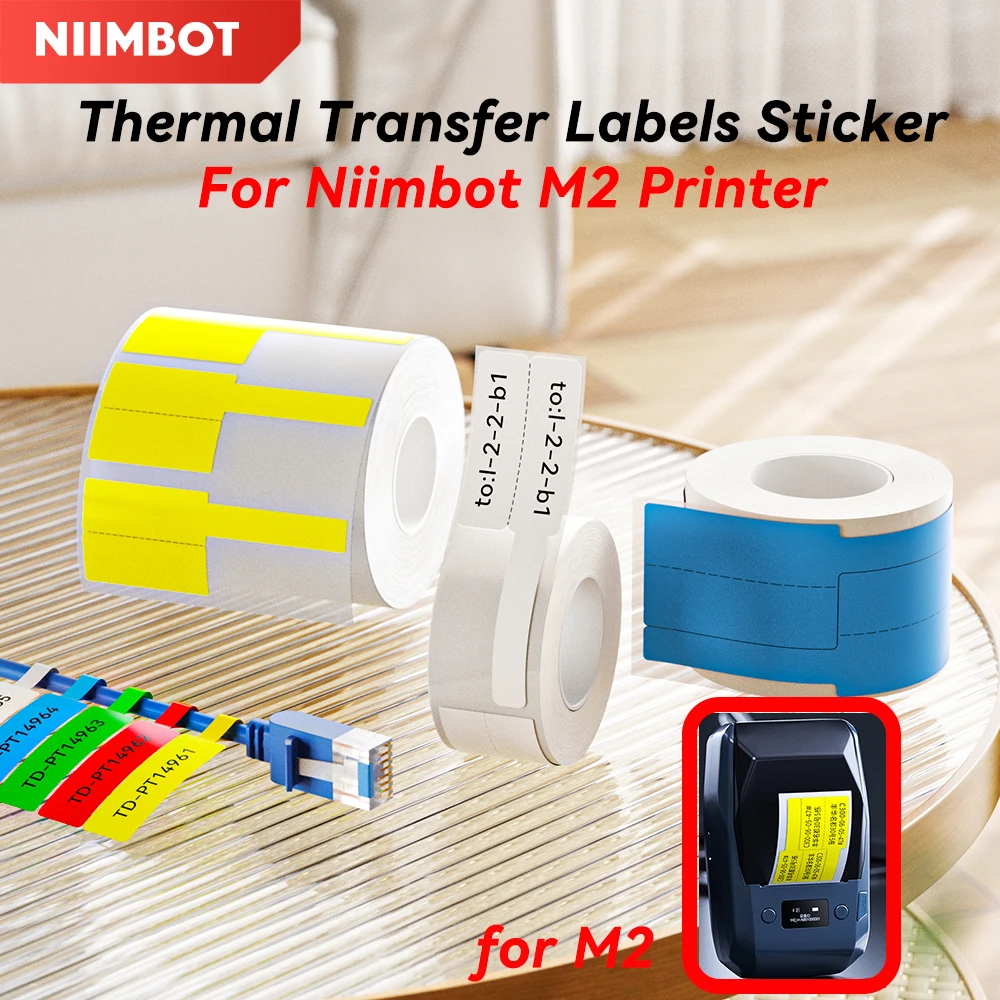 Niimbot M2 Color Thermal Transfer Labels Sticker Printer Adhesive Wiring Label Network Organizer Jewelry Sticker Label Tag