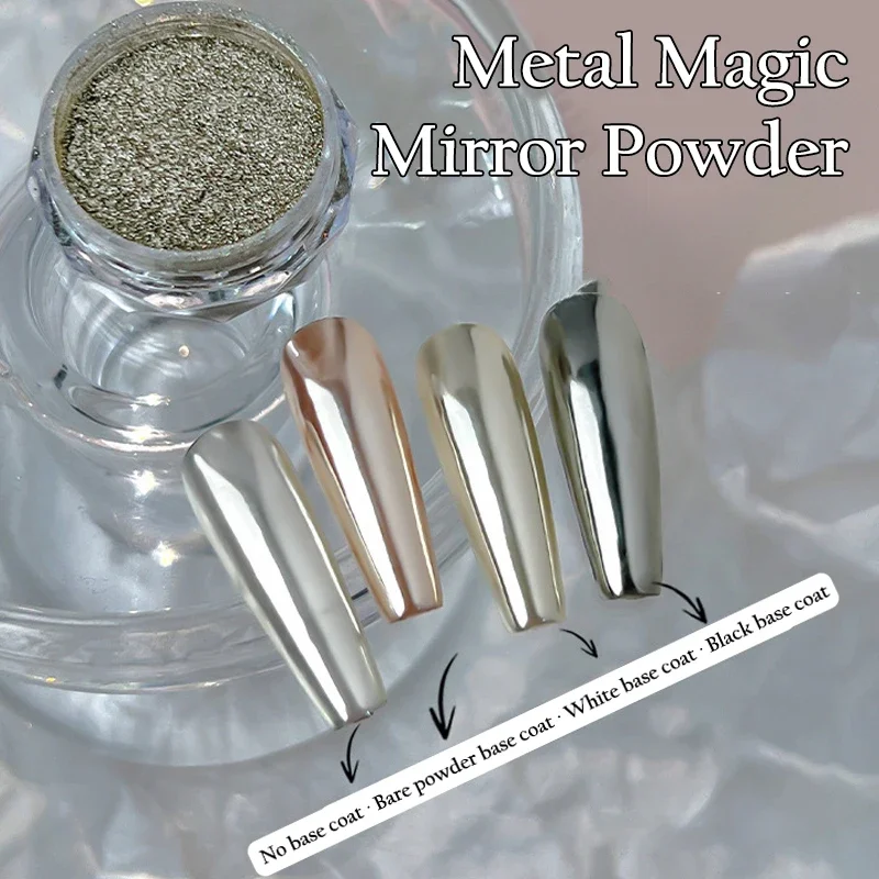 1 Jar Nail Art Mirror Powder Super Bright Pearl Metal Shiny Decorative Dust High-End Feelings Nail Decoration Accessories