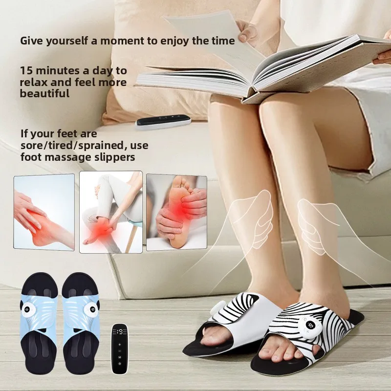 

ems micro-current foot acupressure slippers foot massager meridian dredging massager pulse massage shoes