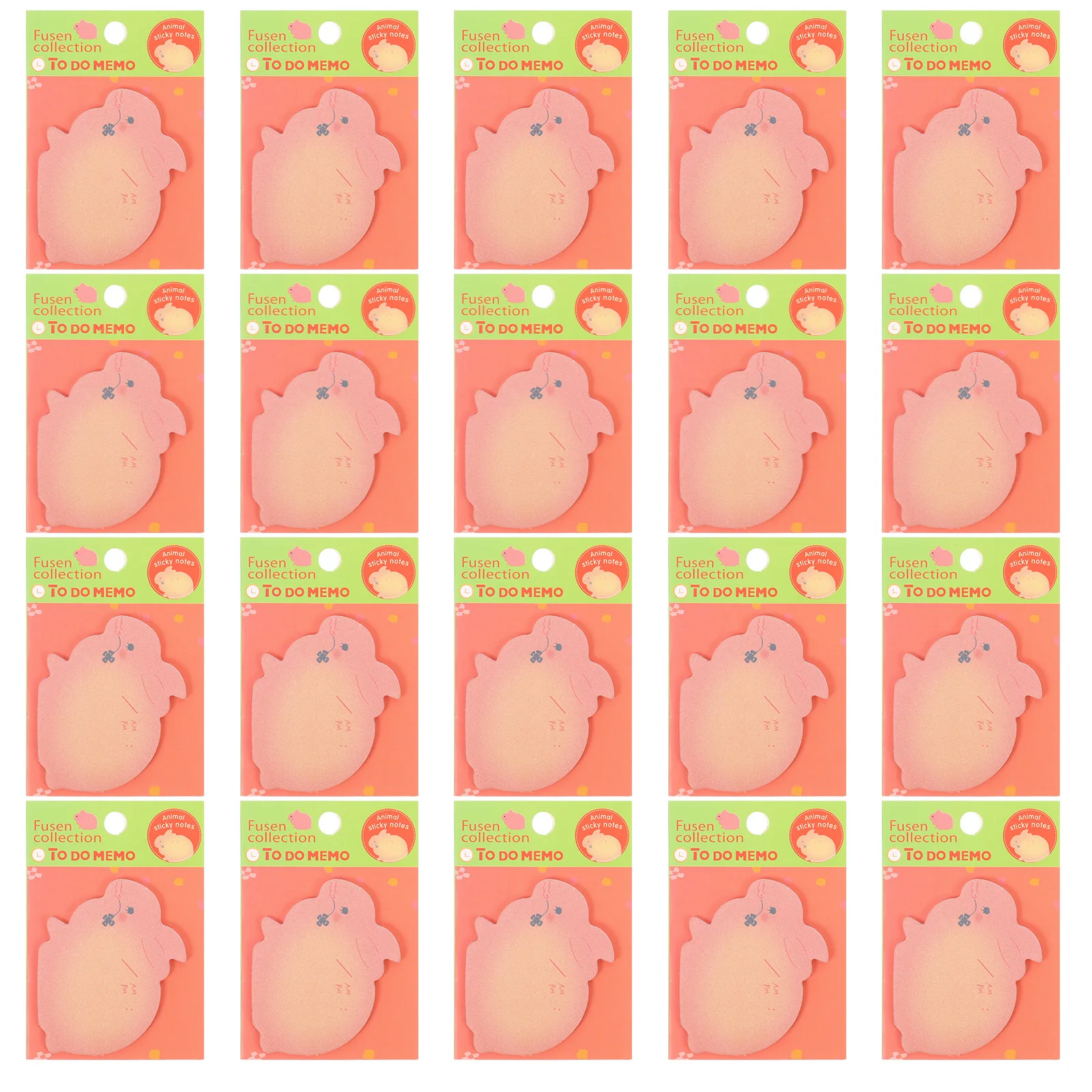 

20Pcs Memo Stickers Cartoon Rabbit Shape Note Pads Multi-Function Tearable Daily Use School Office Memo Pads Note Accessory