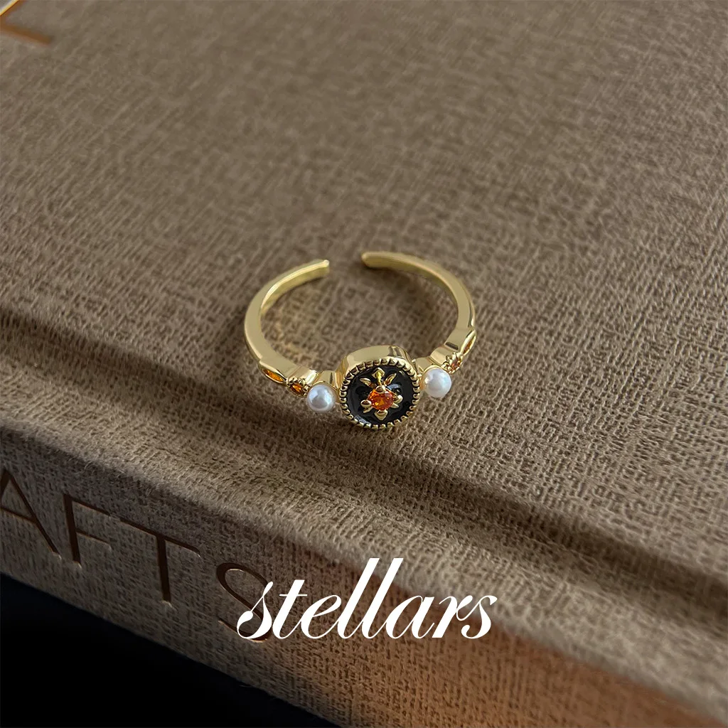 

Vintage Niche Enamel Oil-Drip Oval Hong Kong Style - Gold-Plated Adjustable Multifunctional Women's Index Finger Ring