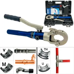 Hydraulic Pex Pipe Crimping Tools Pressing Plumbing Tools for Pex,Stainless Steel and Copper Pipe with TH,U,V,M,VUS,VAU jaws