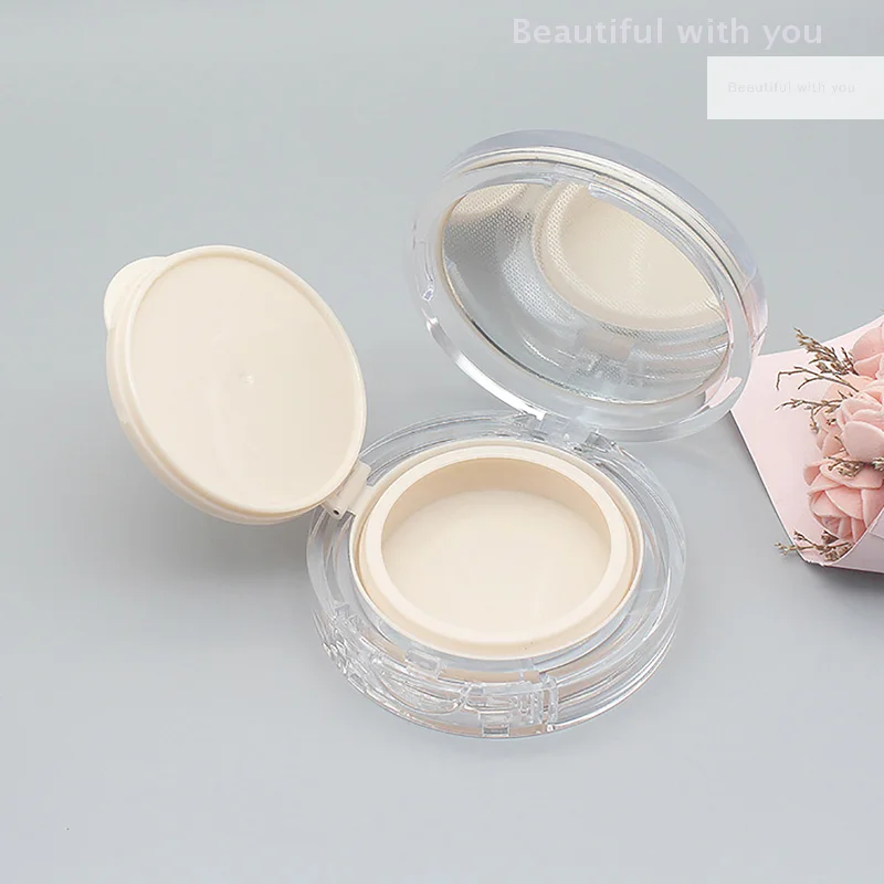 15g/0.5oz Empty Air Cushion Puff Box Portable Cosmetic Makeup Case Container with Powde Sponge Mirror for BB Cream Foundation