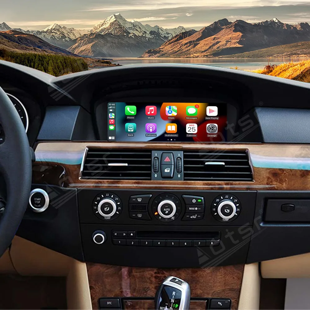 Linux Screen Wireless Apple CarPlay Android Auto HiCar For BMW 5 Series E60 E61 2005~2010 Upgrade The Original Car Mirror Link