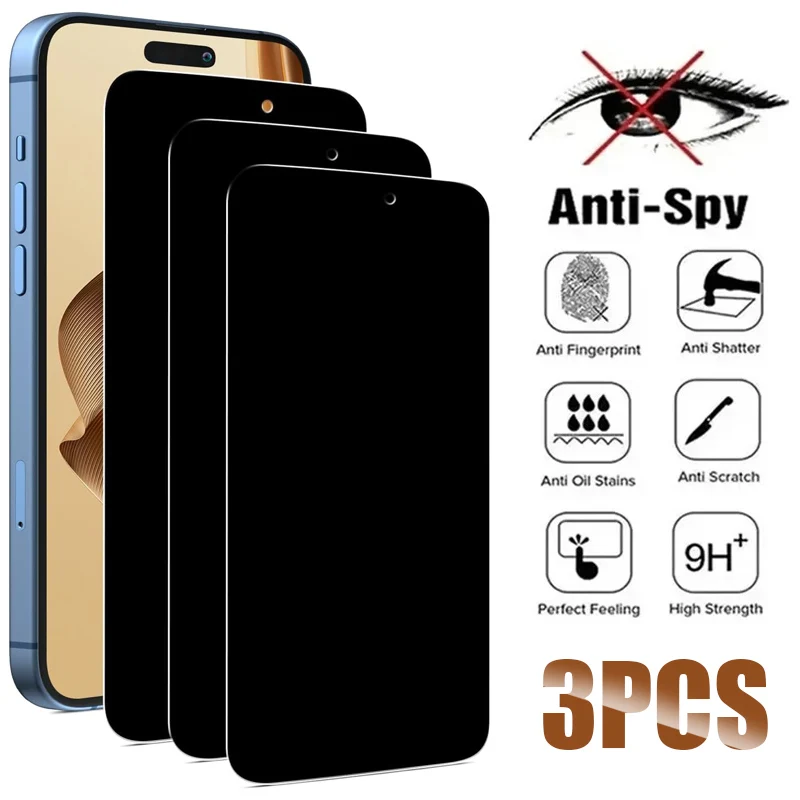 Anti-Spy Tempered Glass for iPhone 11 12 13 14 15 16 Pro Max 15 Plus 13 Mini Privacy Screen Protector For iPhone Xr Xs SE 2020