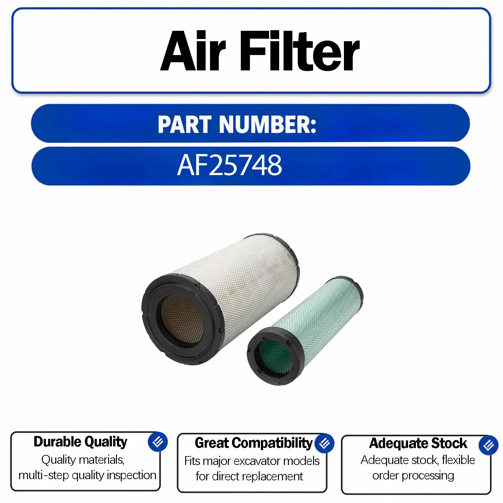 New Air Filter JM-1018AB For Doosan DX140LC DX150-9C DX150LC-9 DX150LC-9C DX180LC Small Crawler Excavators