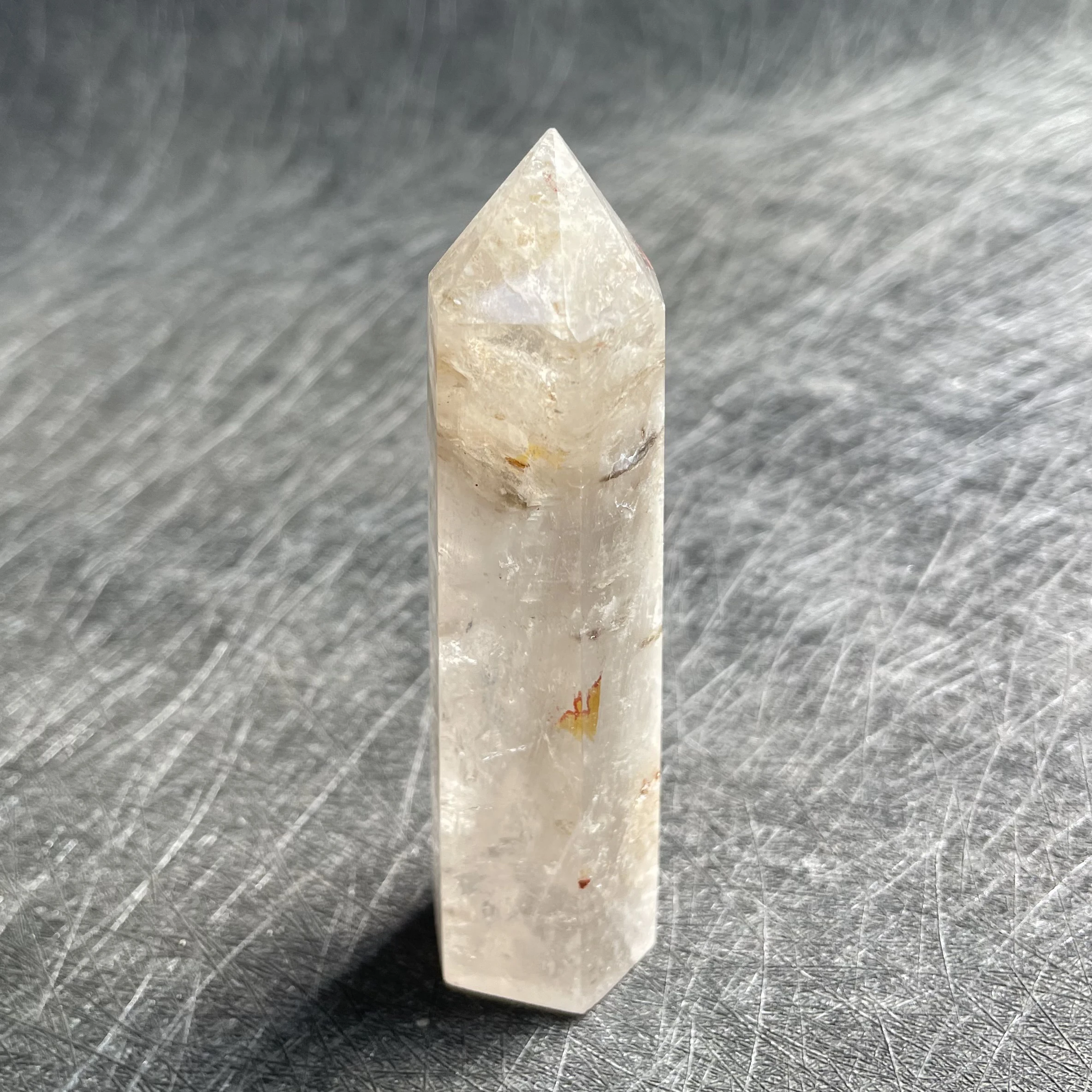 

87g Natural Green Phantom Wand Point Decoration Polished Quartz Crystal Reiki Healing Obelisk Z190