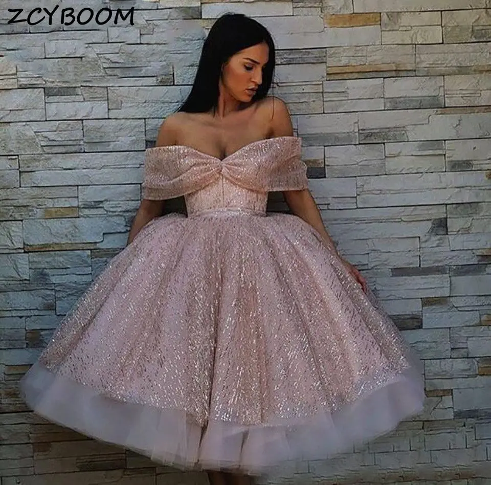 

Off The Shoulder Sequined Cocktail Dresses 2023 Formal Party Night Women Prom Dresses A-Line Elegant Graduation Evening Gowns