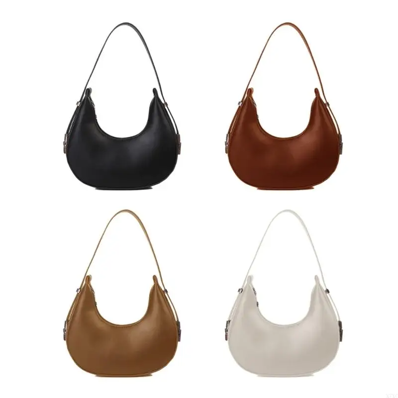 

X7XC Half Bags Leather Handbags Shoulder Bags for Girl Women Carry Purse Underarm Bag Trendy Armpit Bag Fashion Bag