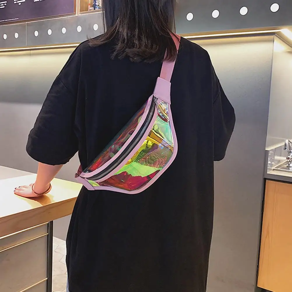 1PC Holographic Fanny Pack Hologram Waist Bag Laser Beach Travel Hip Bum Zip Waist Bags Women Belt Bag For Girls