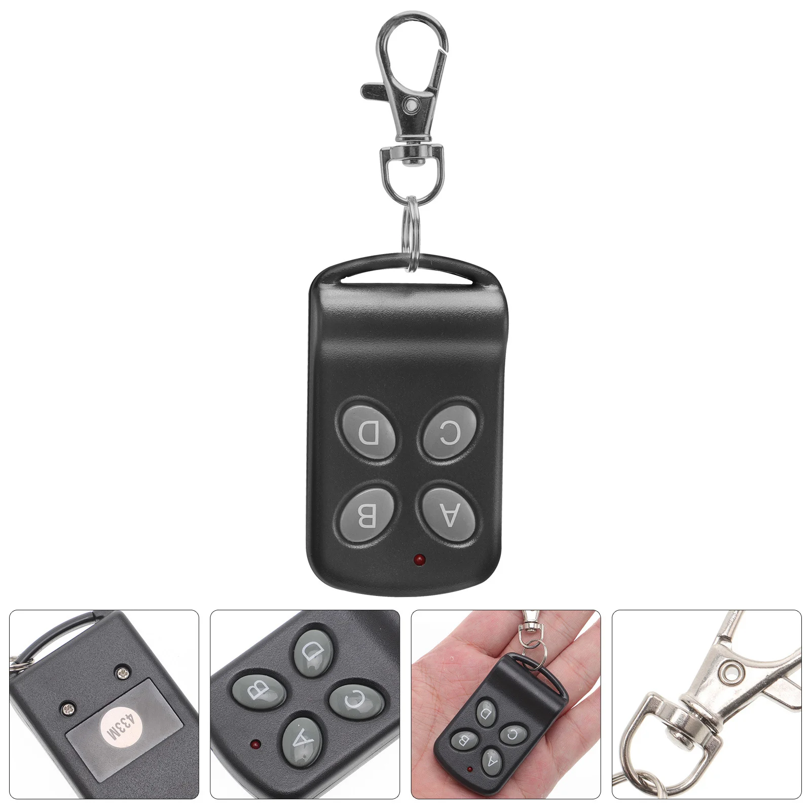 

433 Remote Control Electric Door Controller Garage Opener Key Fob Button Replacement Mini Chain Keyless Plastic