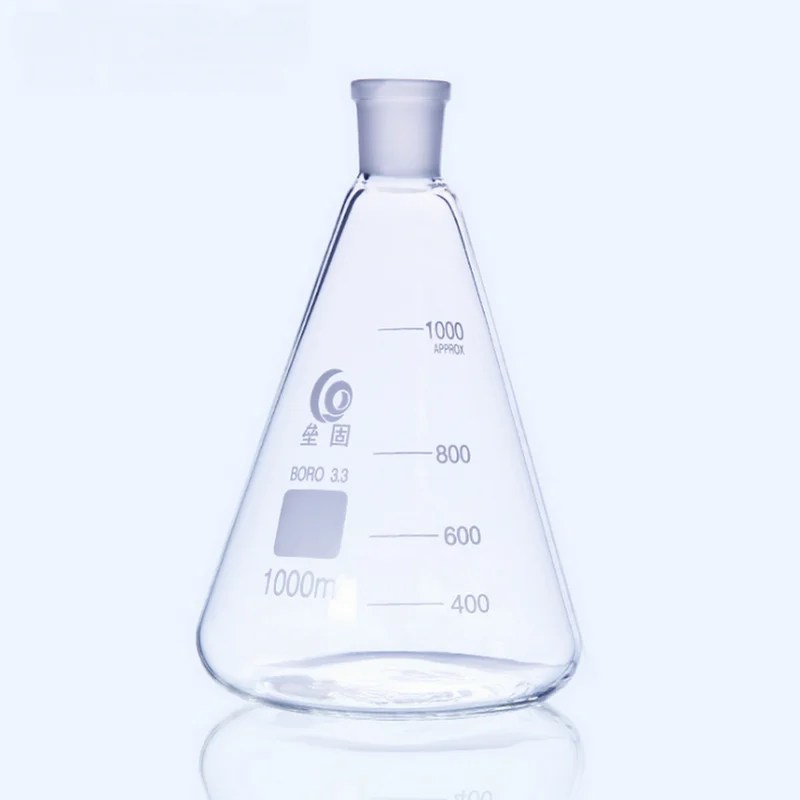 

1pcs Lab 25ml-2000ml High Borosilicate Glass Triangular Flask with Standard Mouth 19# 24# 29# Conical Flask