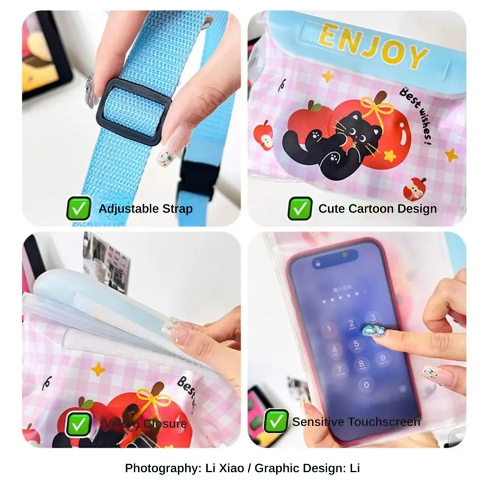 Gifts Waterproof Mobile Phone Bag Large Capacity Adjustable Mobile Phone Case with Touch Screen Waist Bags Summer