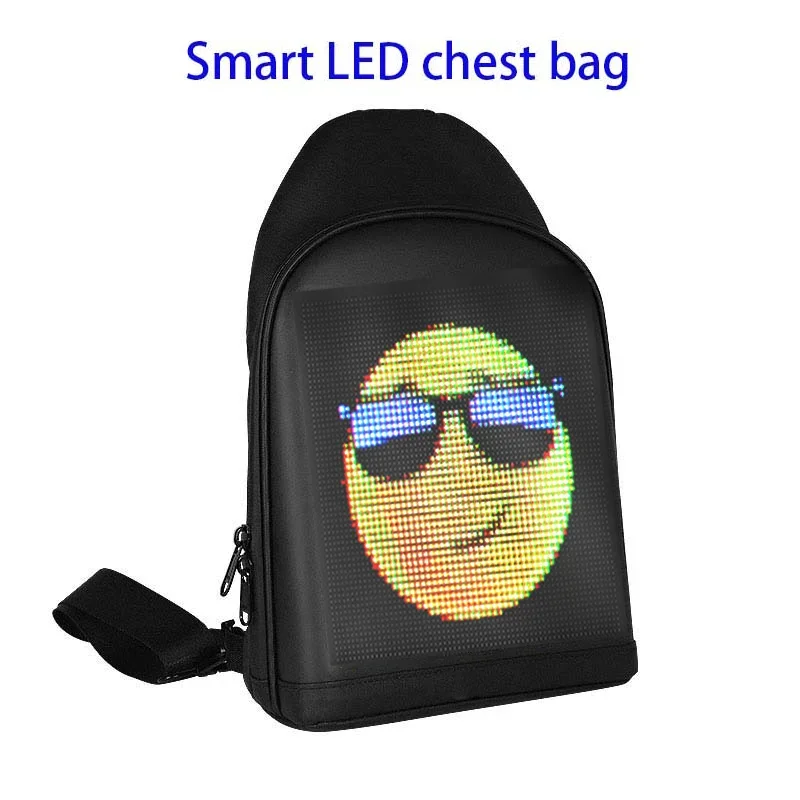 New Led Screen Chest Bag Christmas Gift LED Screen Dynamic Sling Bag Waterproof  Smart APP Control Advertising Crossbody Bag