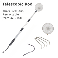 Telescopic Retractable Harrow Spade Hook Ice Scoop Stainless Steel Beach Shell Rake Sand Fishing Tackle Strainer Tools Supplies