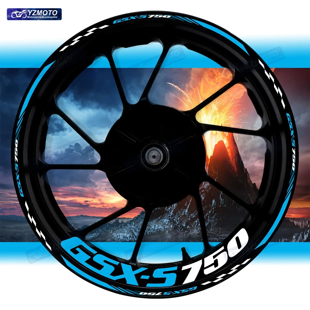 

For GS X S750 Motorcycle 17 Inch Front And Rear Wheel Sticker Hub Decal Modified Reflective Waterproof Decorative Rim Stickers