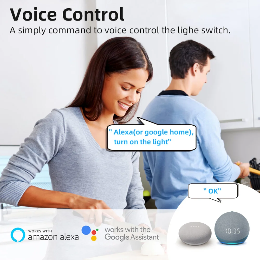 WiFi Tuya 1/2/3/4 Gang Smart Switch 2 Way Control Automation Module Smart Life Voice Control With Alexa Google Home Yandex Alice