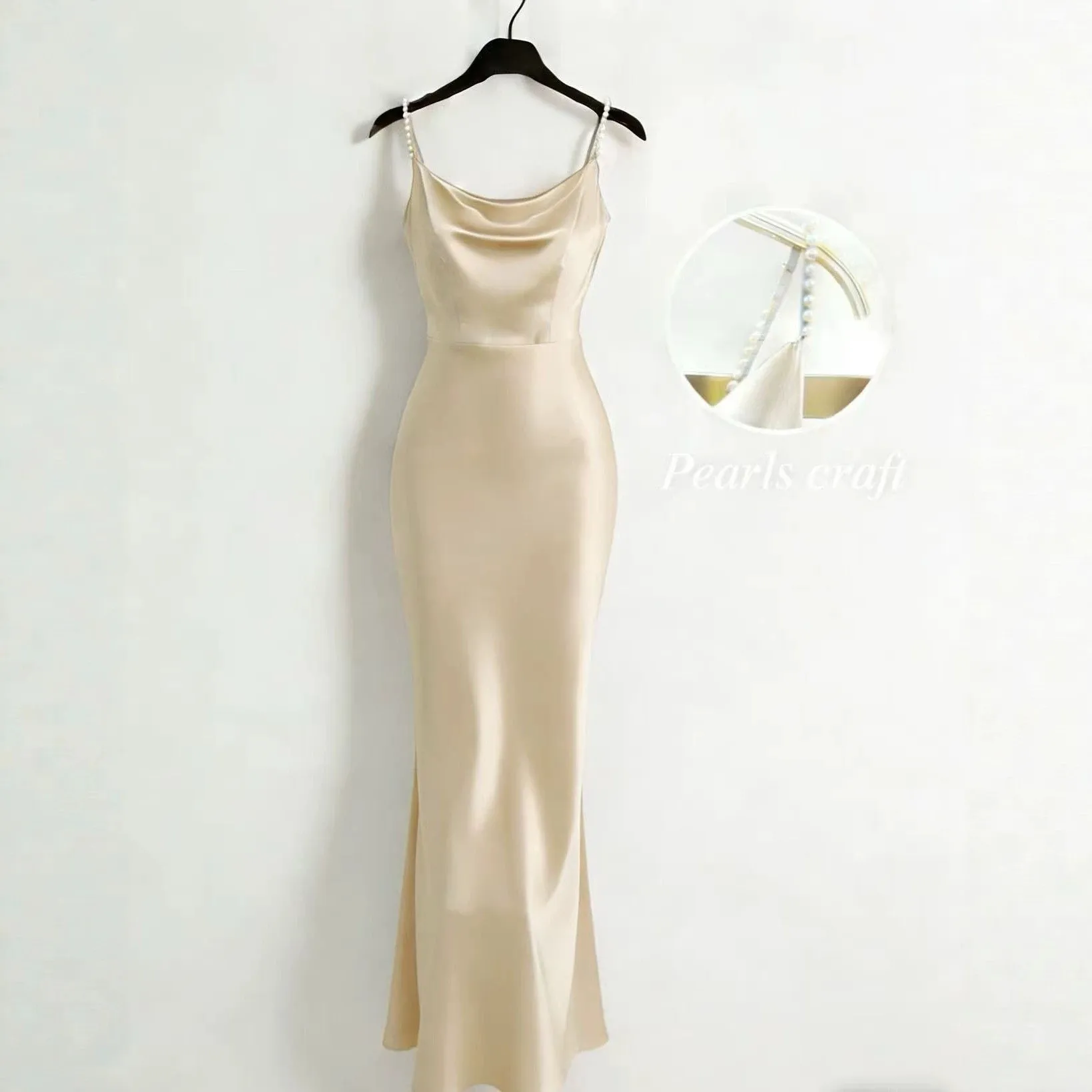 Slim Fit High Waist Gown Elegant with Strap Neckline Sleeveless Bodycon Silhouette Long Length Evening Dress Summer for Women