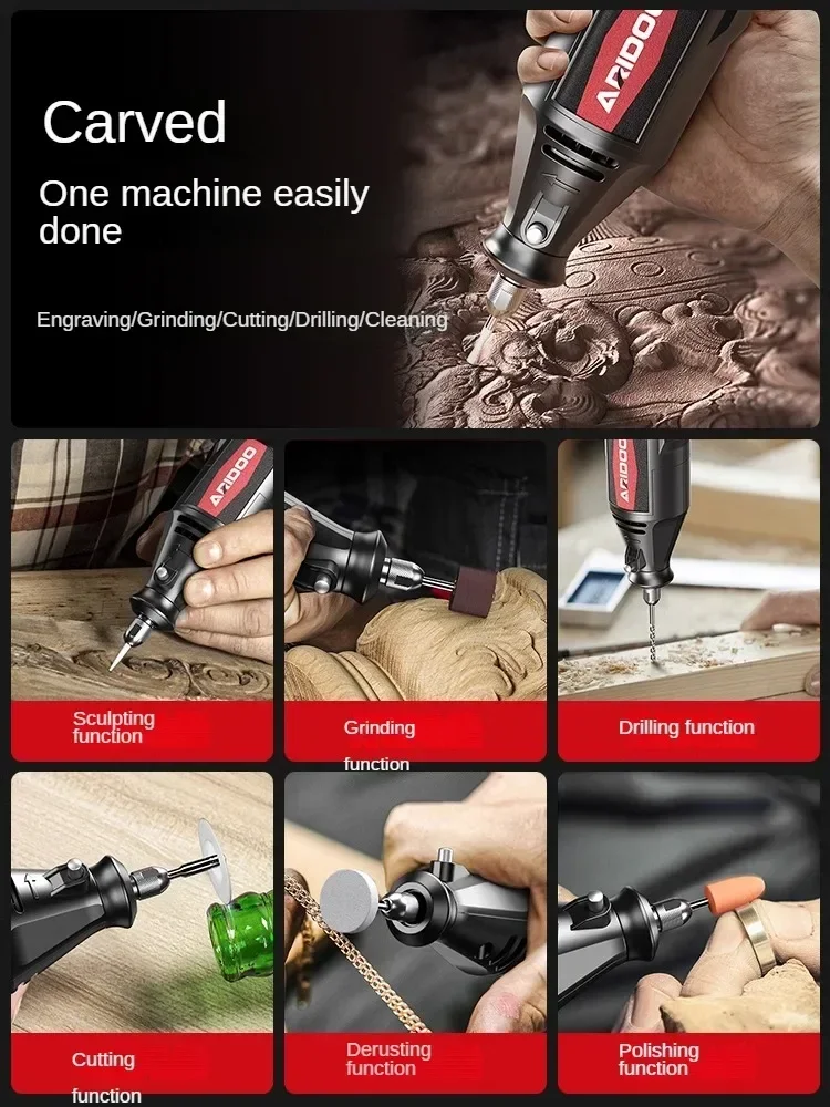 High-Power Mini Rotary Tool for Stone Carving and Woodworking