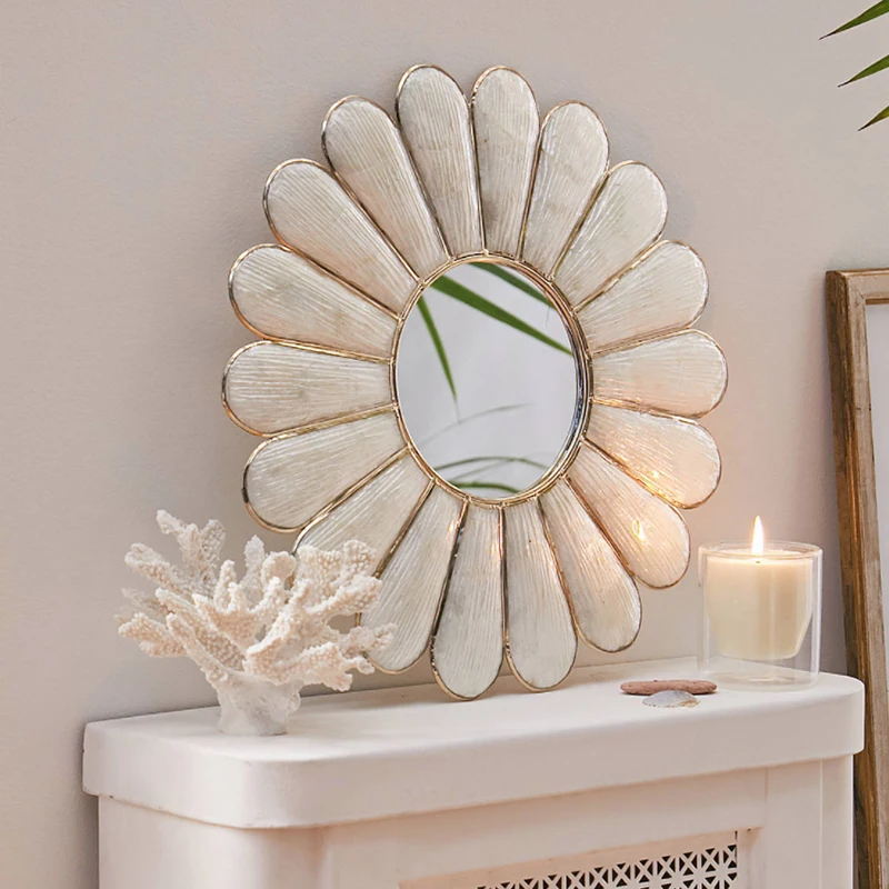 Round desk mirror Wall Mirrors Irregular House Bright Irregular Large Mirror Light Elegant decoration Pared Room Decoration