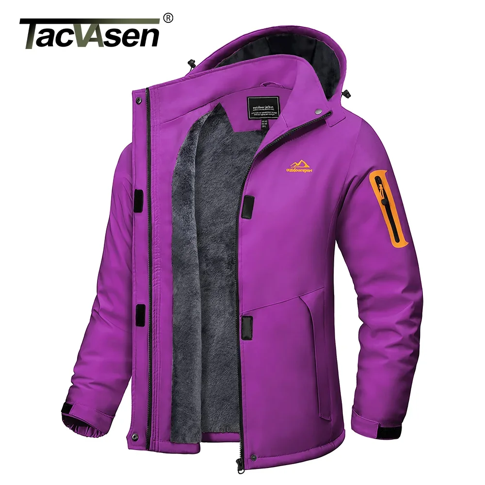 TACVASEN Womens Winter Fleece Jackets Waterproof Snowboard Ski Jacket Coat Outdoor Camping Hiking Jackets Windbreaker Parka