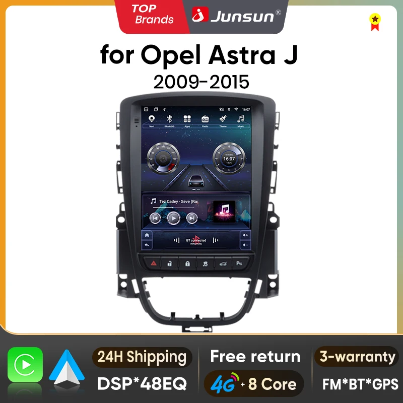 Autoradio Android Auto sans fil Junsun 9,7 pouces pour Opel Astra J Vauxhall Buick Verano 2009-2015, lecteur multimédia 4G WIFI RDS GPS Navigation