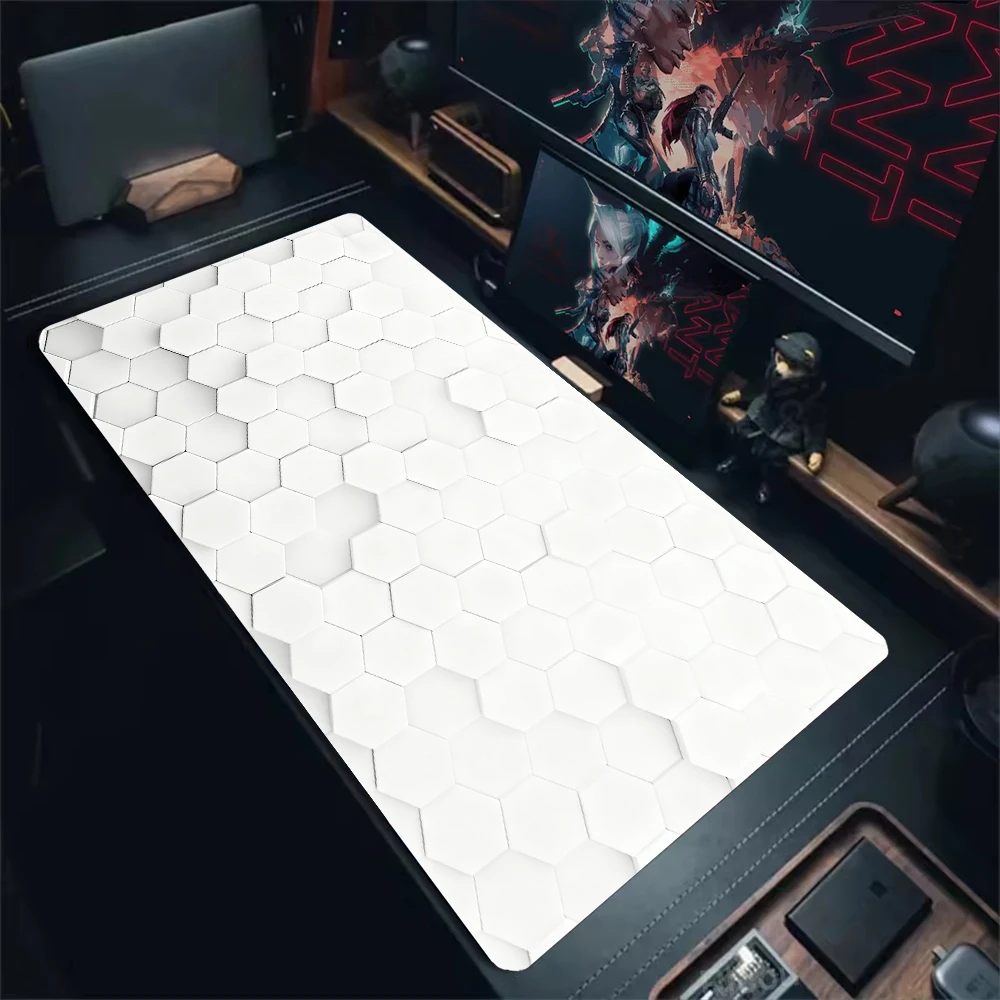 Tapete de mouse com padrão de favo de mel, tapete de mesa de borracha antiderrapante, teclado durável com borda costurada, adequado para escritório e uso doméstico.
