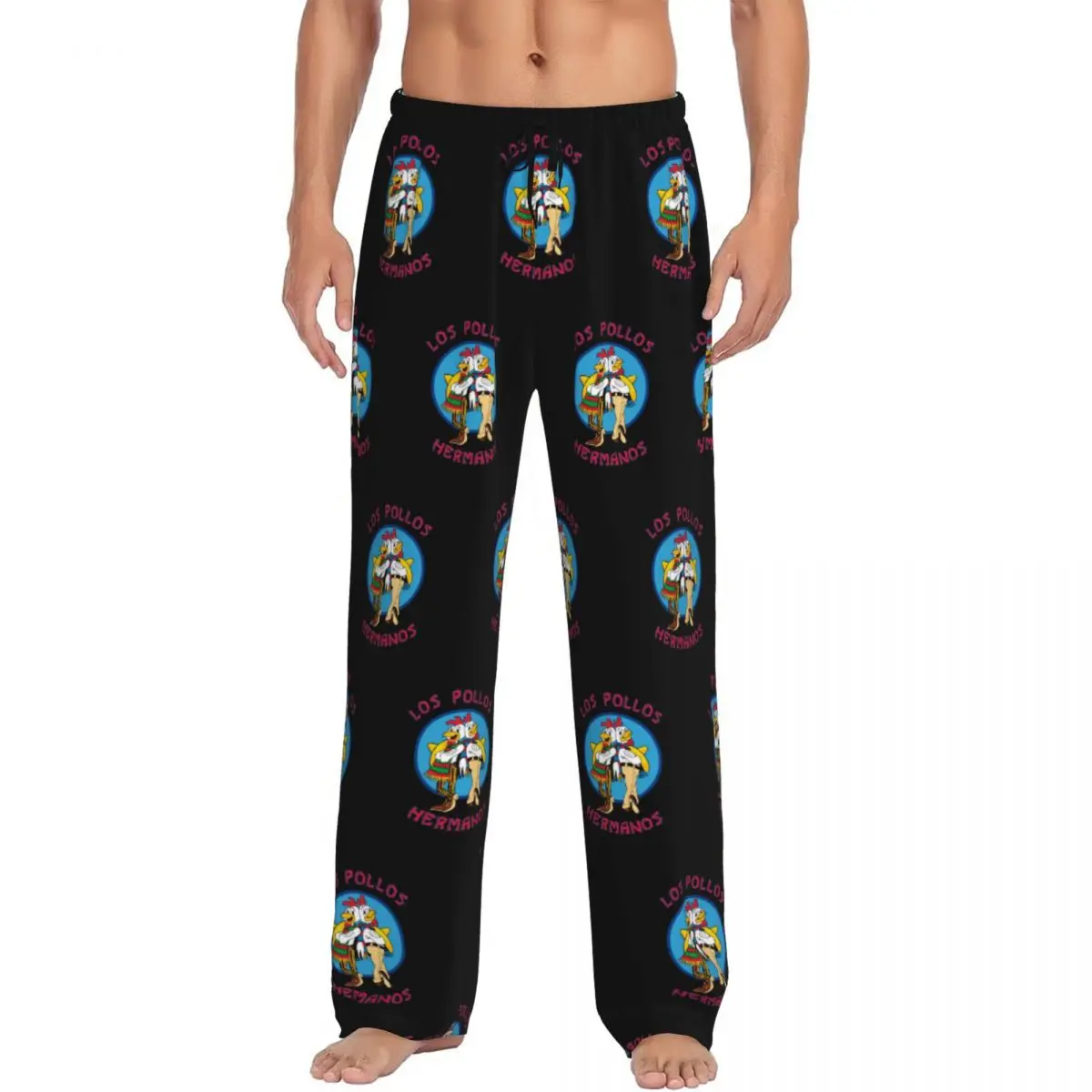 Custom Print Men's Los Pollos Hermanos Breaking Bad Pajama Pants The Chicken Brothers Sleepwear Sleep Lounge Bottoms  Pockets